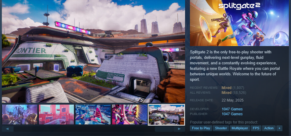 Splitgate-2-Steam F2P shooter se vraća u betu i vuče za sobom svog prethodnika