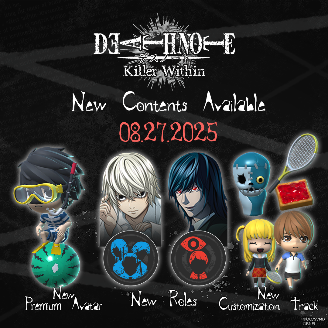 v2【EN】NewContents-Available_08.27.2025-1 Kira protiv N-a: DEATH NOTE Killer Within širi haos sa novim likovima i modom