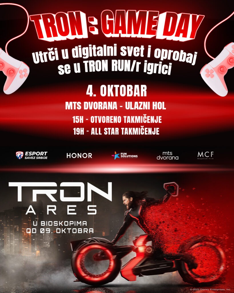 Tron-Ares-promo-1-819x1024 TRON: Game Day održaće se 4. oktobra 2025. godine u ulaznom holu mts Dvorane u Beogradu