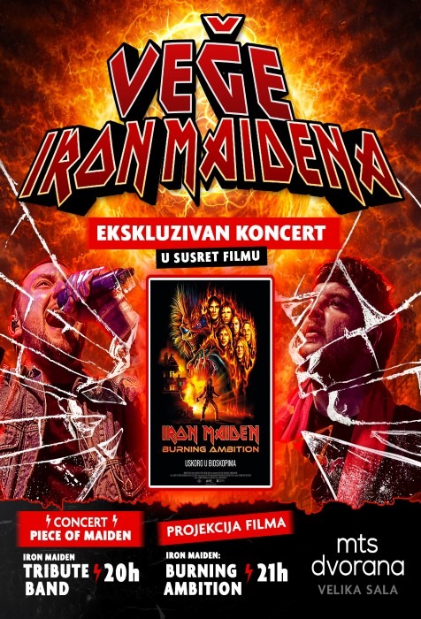 sviraj-mejdene Veče Iron Maidena 7. Maja u MTS Dvorani, koncert Piece of Maiden tribute benda i premijera filma Iron Maiden: Burning Ambition