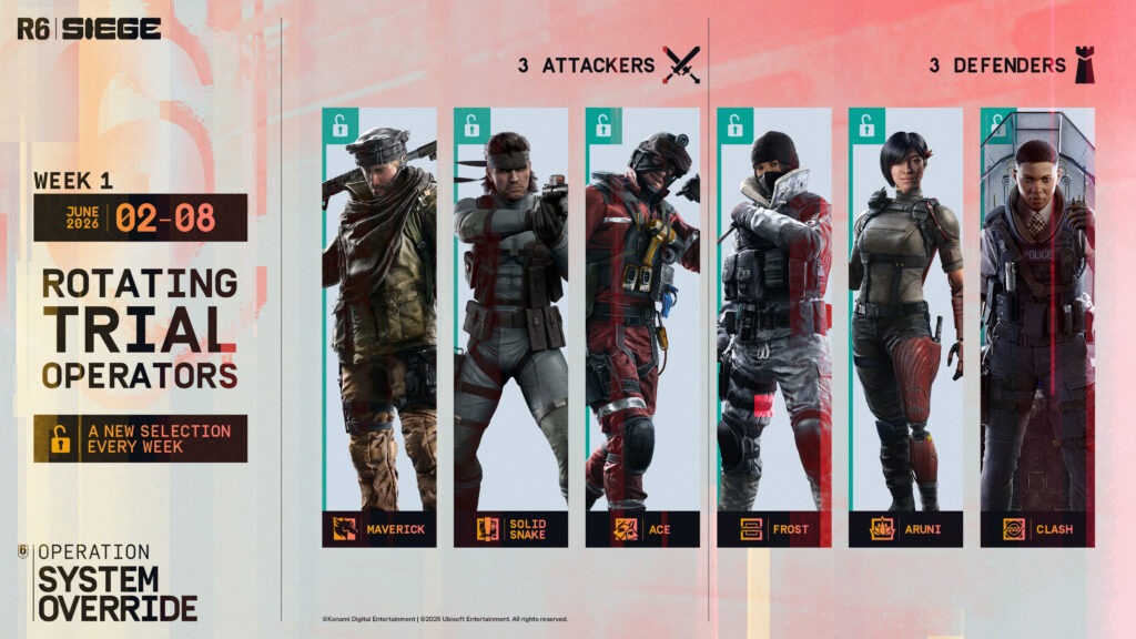 R6S_Y11S2_SEASONAL_FEATURE_ROTATING_TRIAL_OPERATORS_16x9_18052026-1024x576 Rainbow Six Siege Sezona 2, Godina 11 - Operation System Override - Dokka menja pravila igre